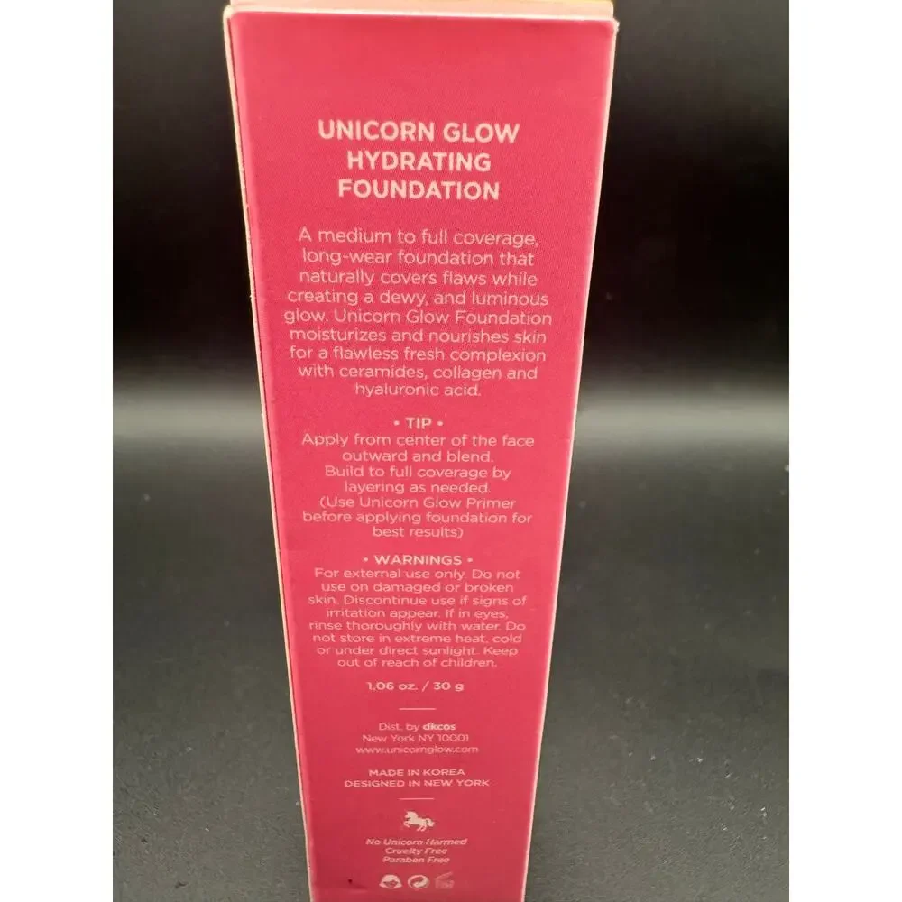 Unicorn Glow Hydrating Foundation Shade 11 Nutmeg 1.06 Oz / 30g New in Box